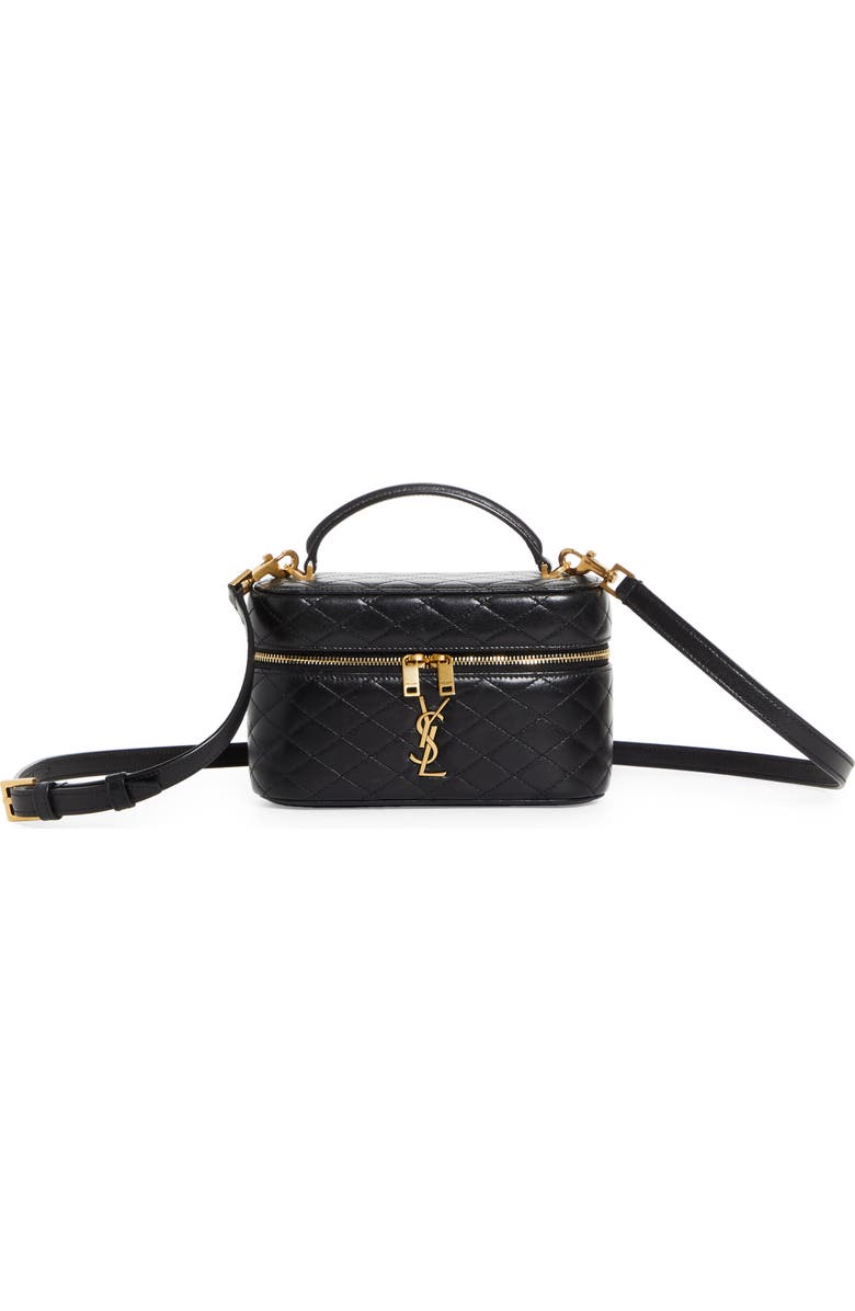 Saint Laurent Mini Gaby Quilted Leather Vanity Case, Main, color,