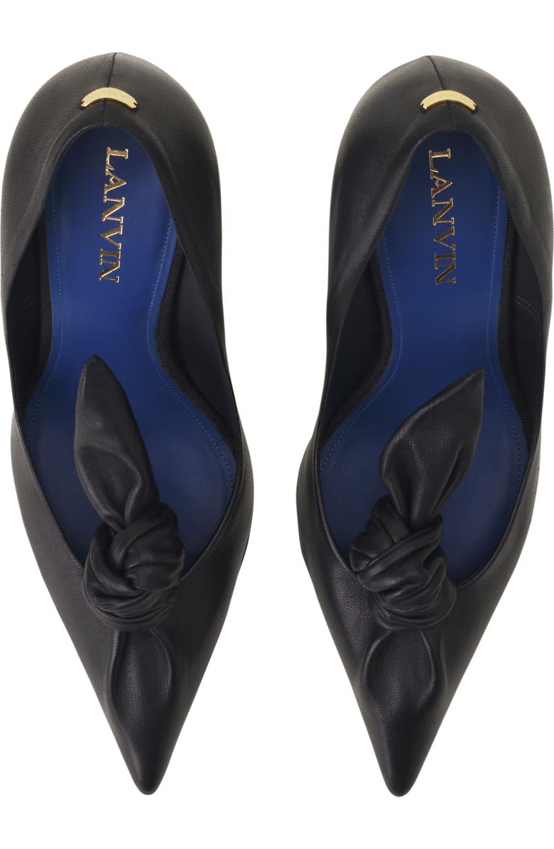 Lanvin MIDNIGHT STEP LEATHER BOW PUMP, Alternate, color,