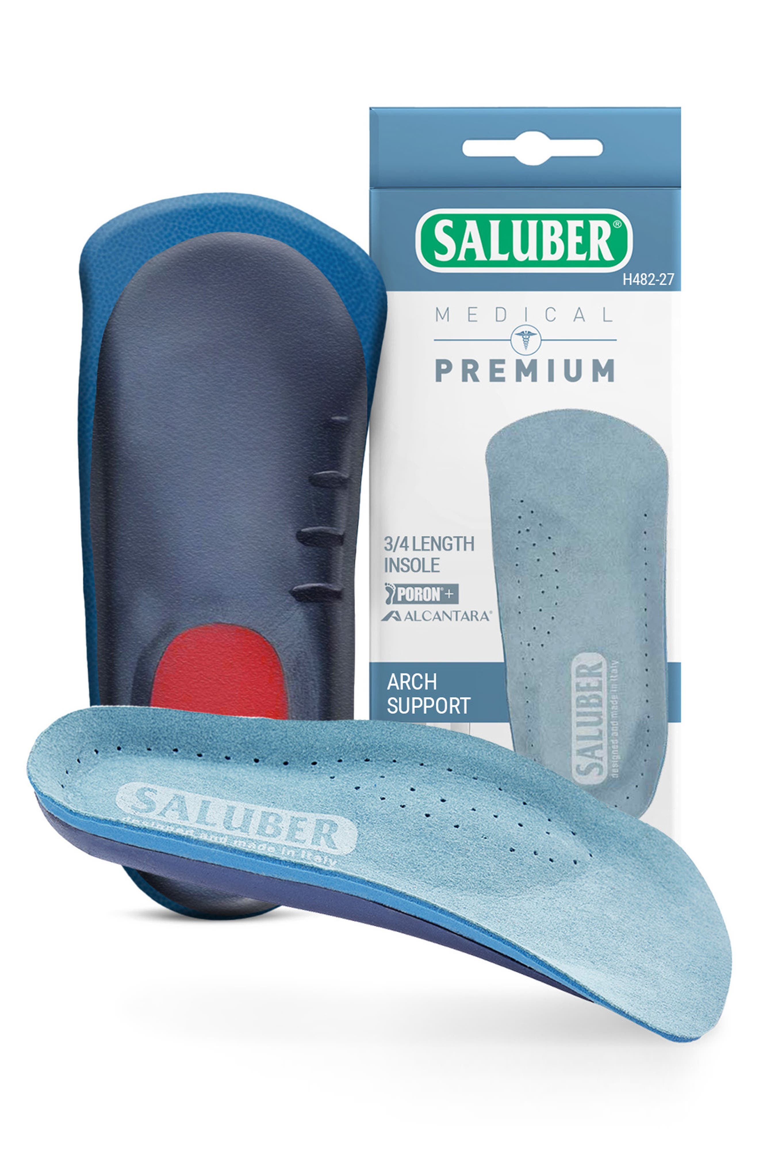 Premium Three Quarter Length Orthotic Insole, Main, color, BLUE