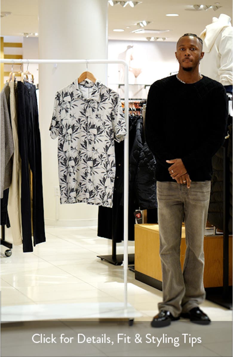 Featherweight Coast Leaf Print Piqué Polo, sales video thumbnail