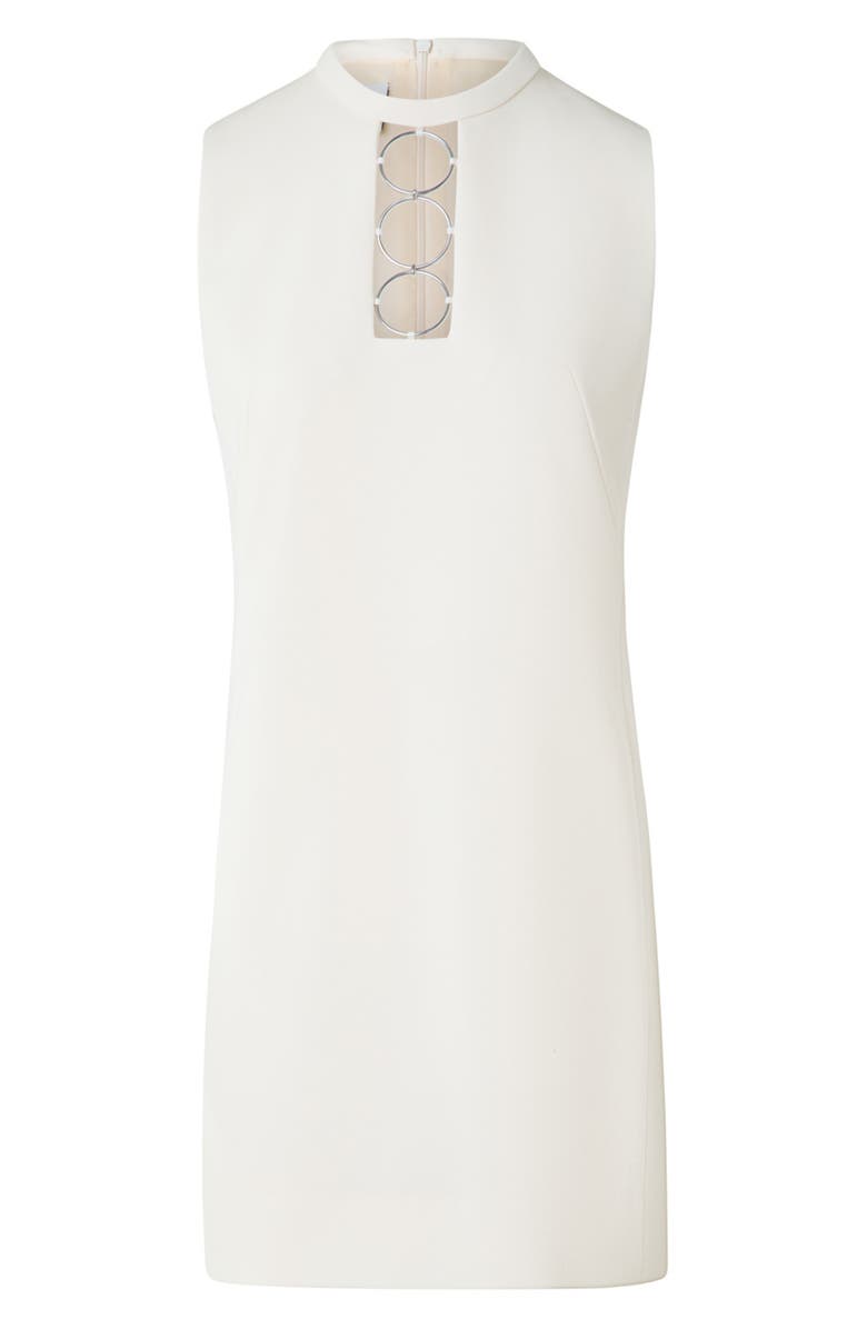 Akris punto Ring Hardware Wool Shift Minidress, Alternate, color, Cream