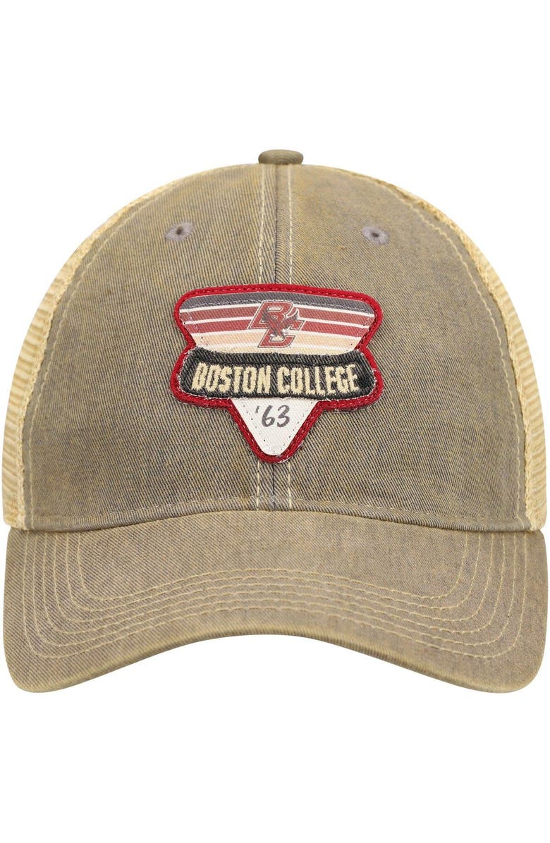 LEGACY ATHLETIC Men's Gray Boston College Eagles Legacy Point Old Favorite Trucker Snapback Hat, Alternate, color, 