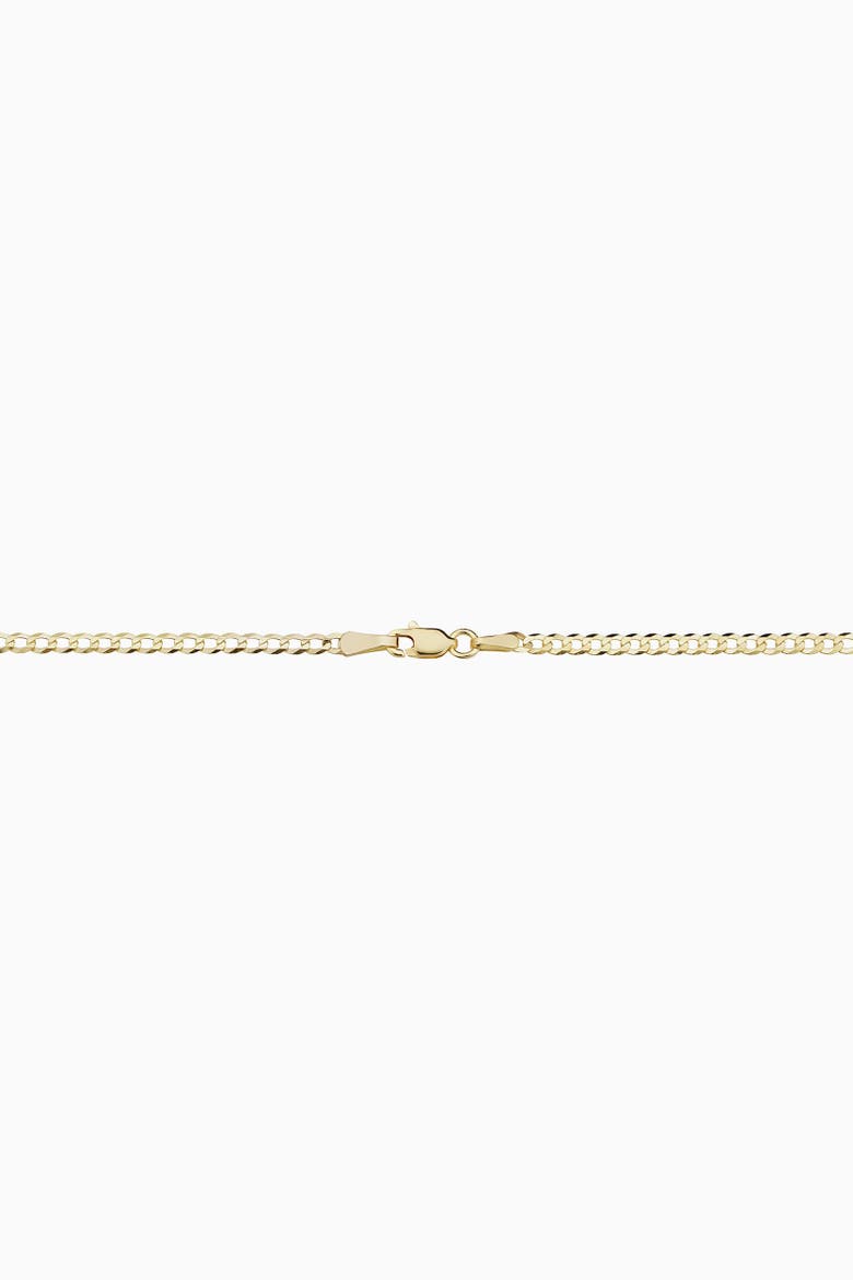 10K Gold Carmine Curb Petite Anklet, Alternate, color, Yellow Gold