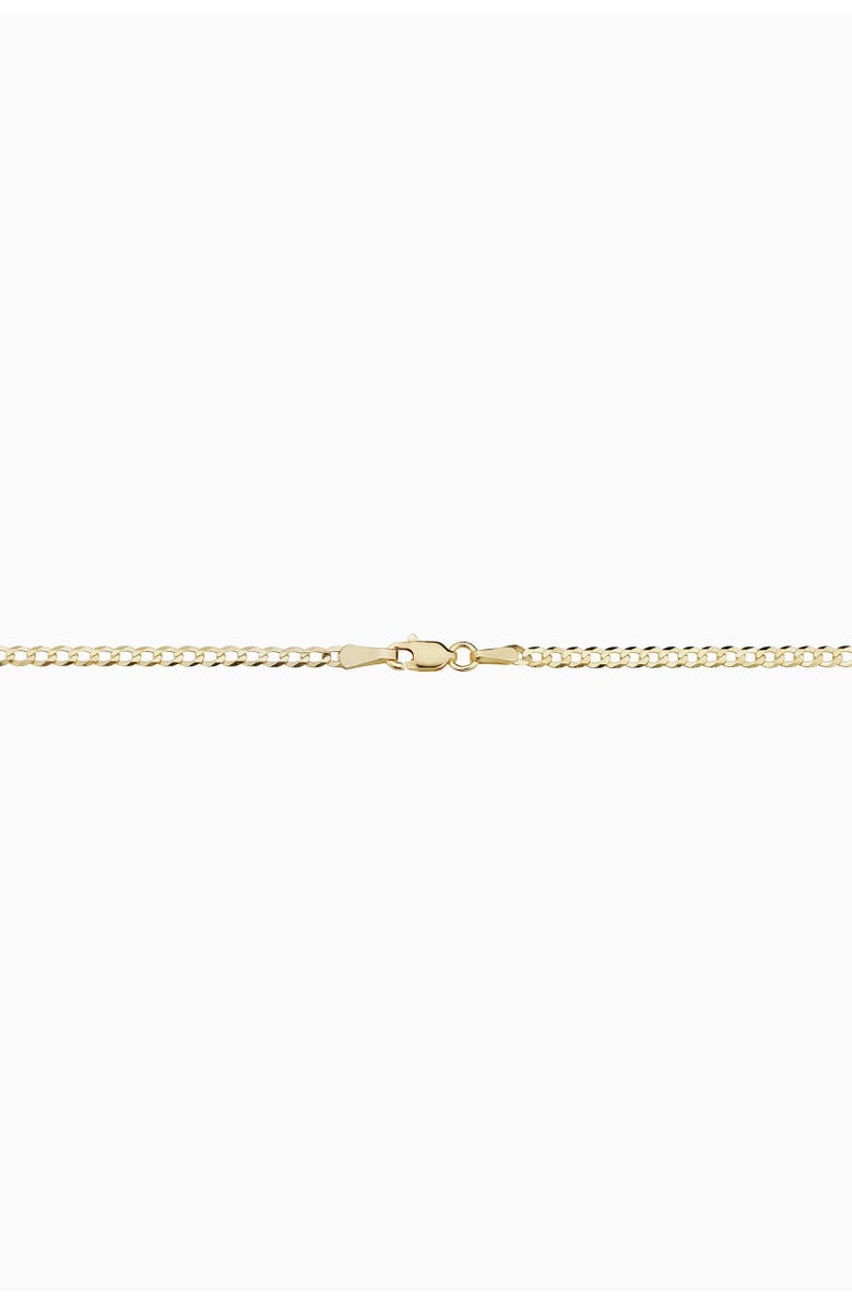 Oradina 14K Gold Carmine Curb Petite Anklet, Alternate, color, Yellow Gold