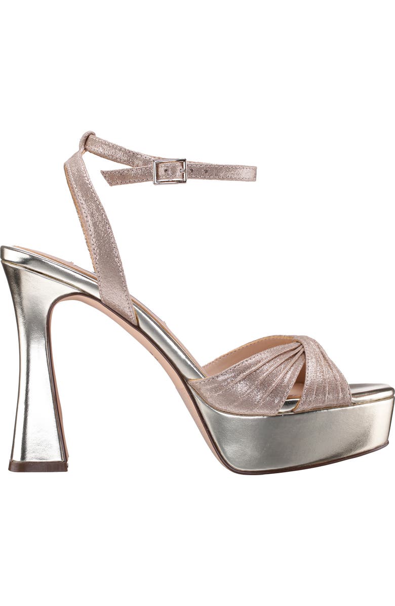 Nina Angie Ankle Strap Platform Sandal, Alternate, color, Taupe