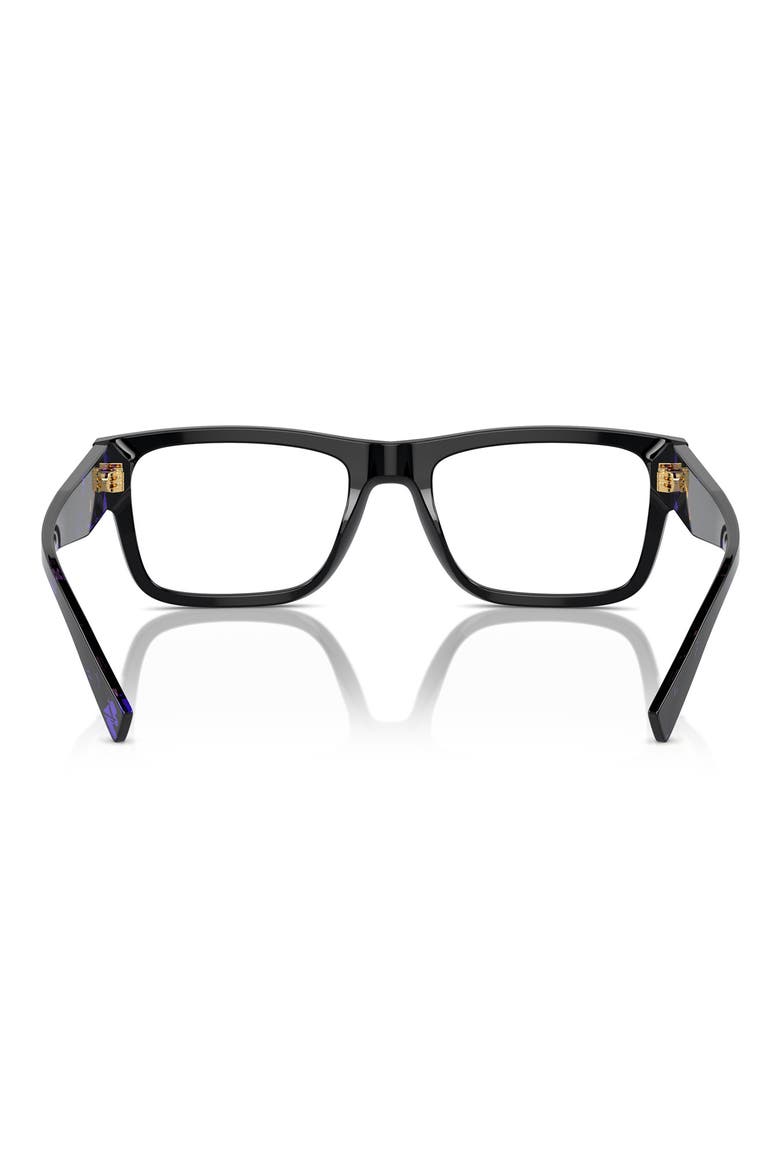 52mm Rectangular Optical Glasses, Alternate, color, SHINY BLACK