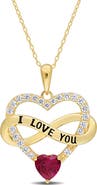 Julianna B. Color Zirconia Infinity Heart Necklace Yellow-Plated