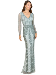 LARA New York Long Sleeve Beaded Dress