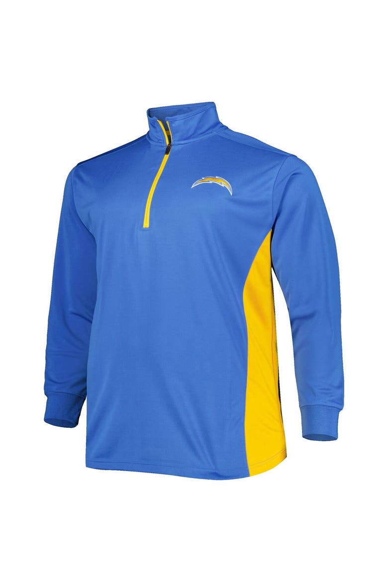 Men's Powder Blue Los Angeles Chargers Big & Tall Quarter-Zip Top, Alternate, color, Powder Blue