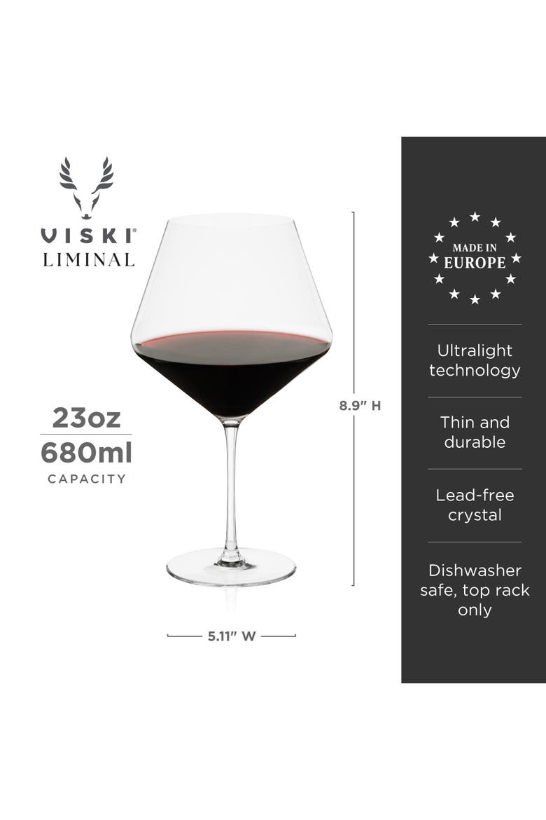 Reserve Liminal Burgundy Wine Glasses Set of 4, Alternate, color, Clear