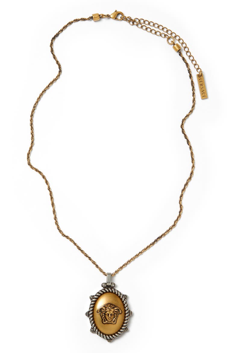 Men's Tivoli Medusa Medallion Pendant Necklace, Main, color, PALLADIUM 82-GOLD
