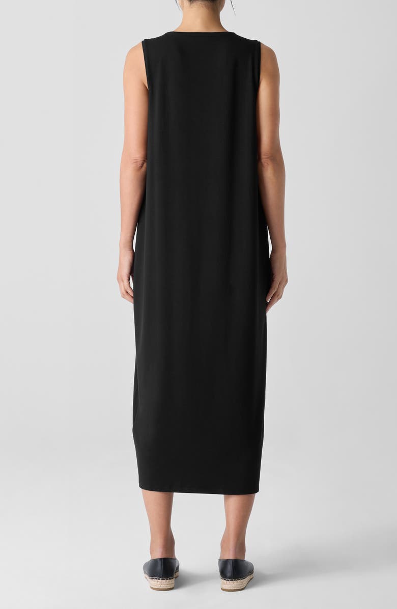 Eileen Fisher Jersey Shift Midi Dress, Alternate, color, Black