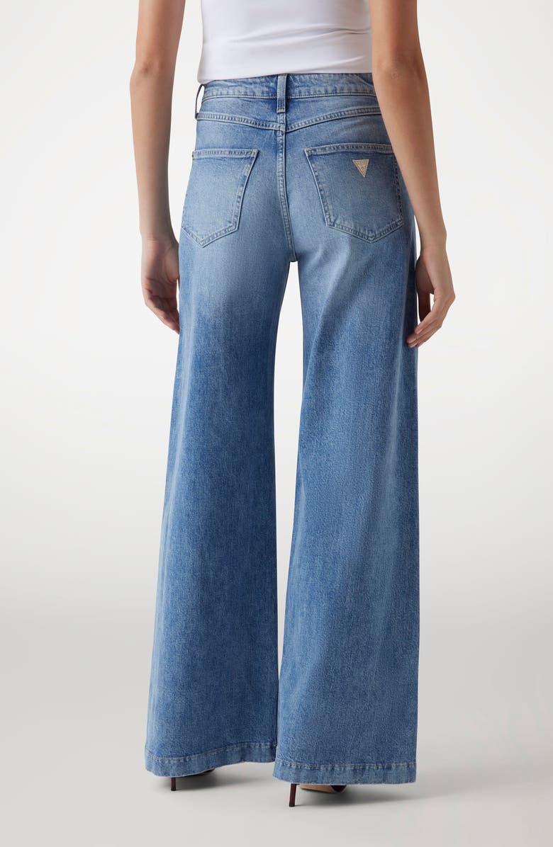 GUESS Bellagio High Waist Wide Leg Jeans, Alternate, color, 