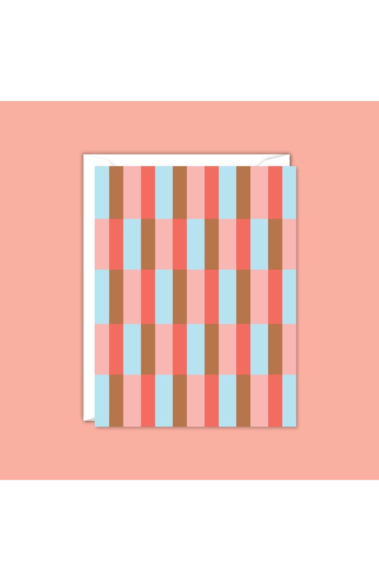 Mellowworks Retro Striped Checkerboard Blank Card-Boxed Set of 8, Alternate, color, NO COLOR