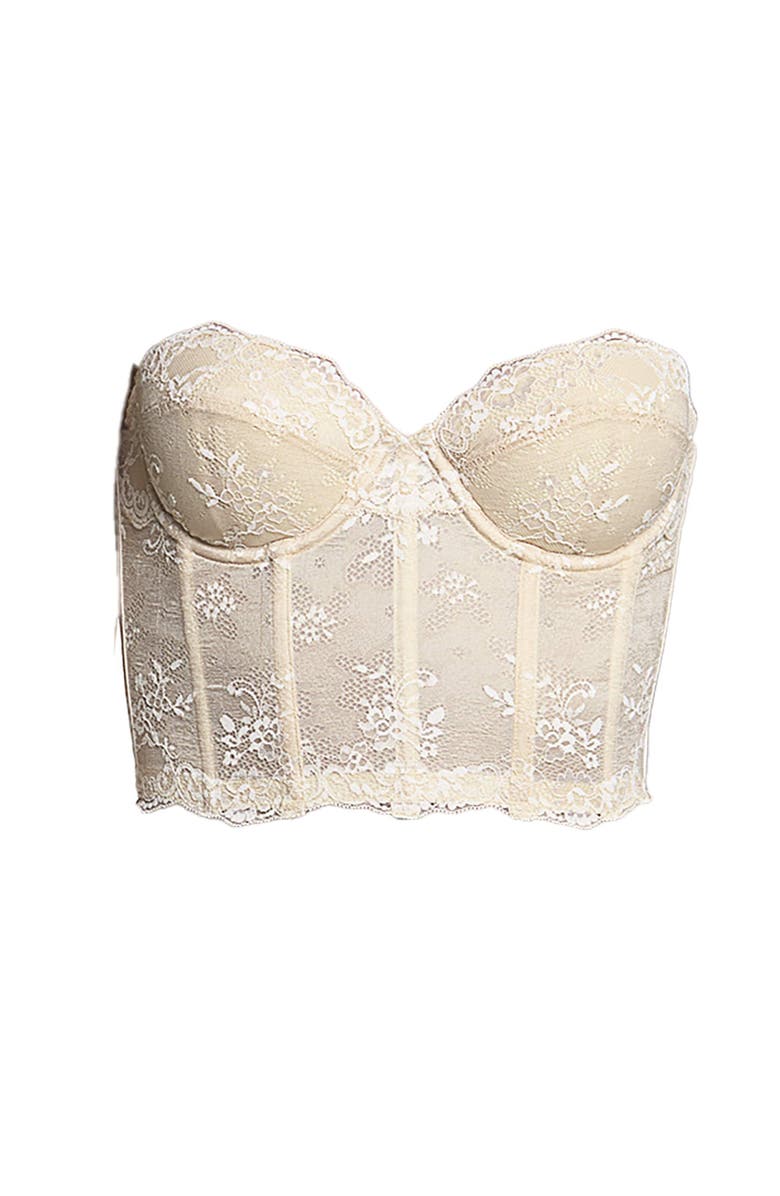 Dominique Intimates Tayler Ultra Low Back Strapless Lace Bra, Alternate, color, Latte