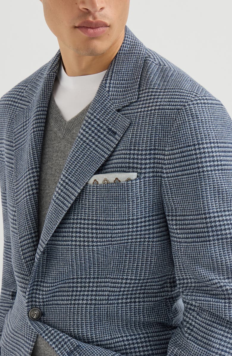 Brunello Cucinelli Silk pocket square with medallion design, Alternate, color, Grey