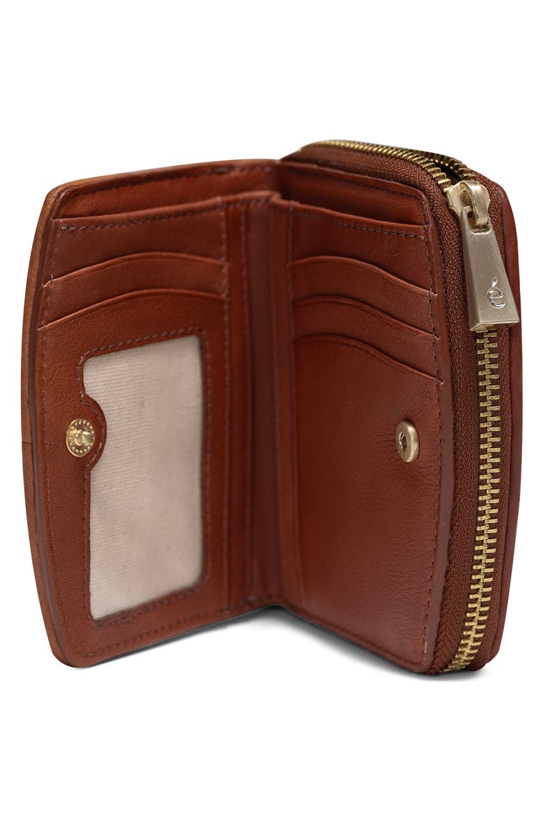 Katy Woven Leather Wallet, Alternate, color, BRANDY