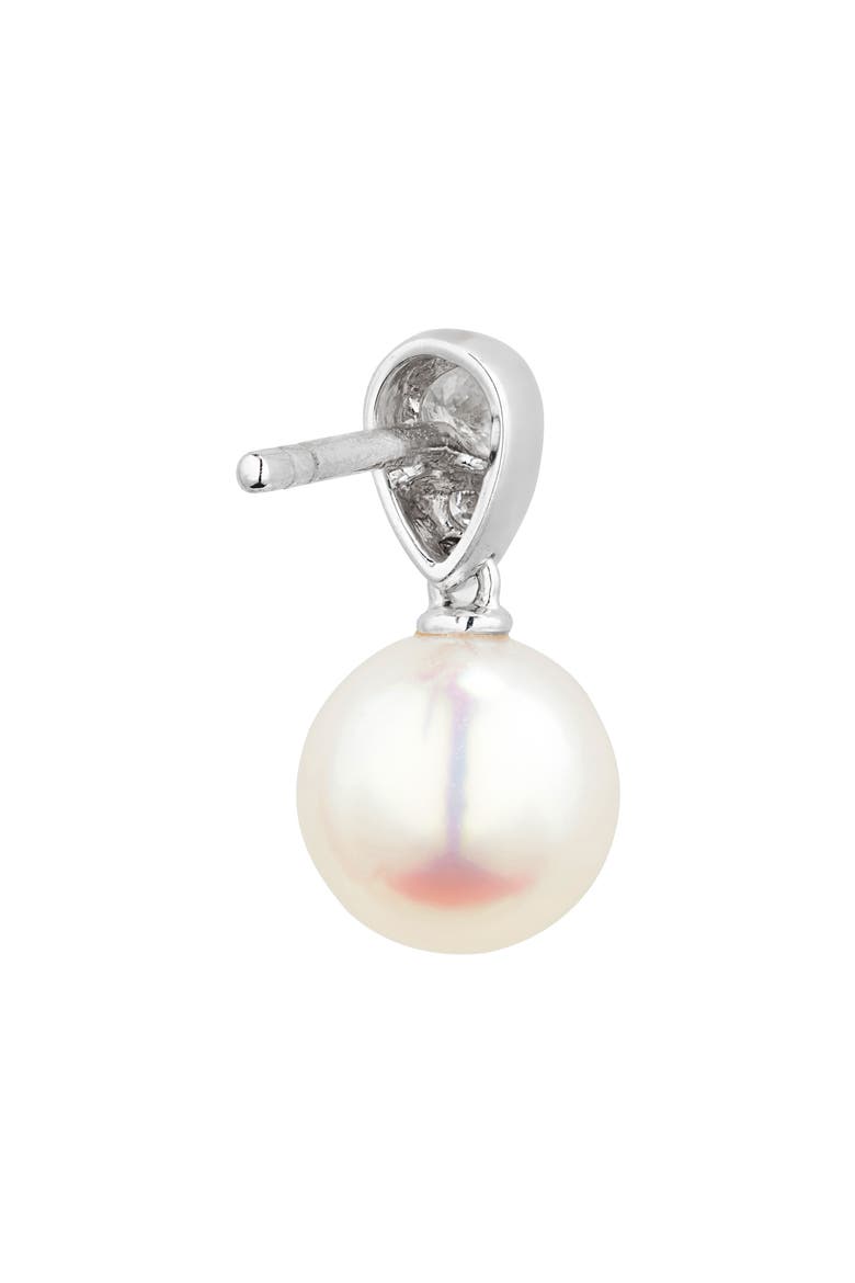 Morning Dew Akoya Pearl & Diamond Stud Earrings, Alternate, color, 18KW