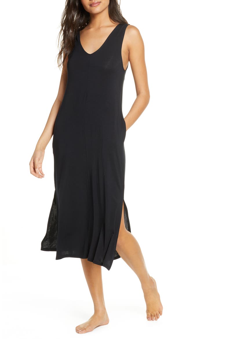 Moonlight Tank Nightgown, Main, color, BLACK