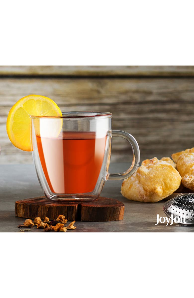 JoyJolt Savor Double Wall Insulated Mug - Set of 4, Alternate, color, Clear