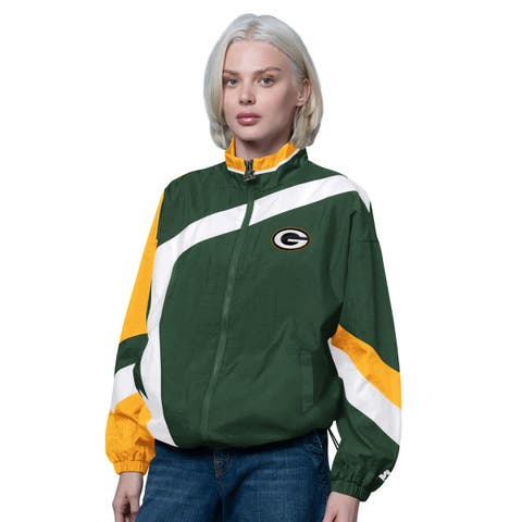 Women's Starter Green/Gold Green Bay Packers Vintage 1st Quarter Full-Zip Windbreaker