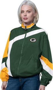 STARTER Women's Starter Green/Gold Green Bay Packers Vintage 1st Quarter Full-Zip Windbreaker