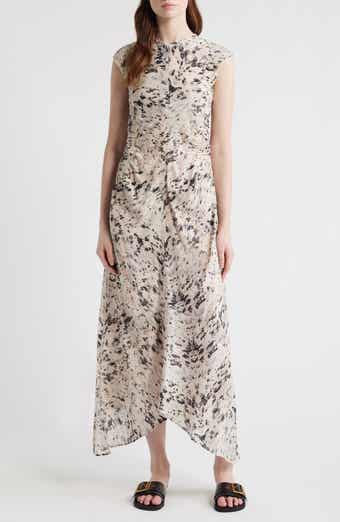 Noor Abstract Print Ruched Dress