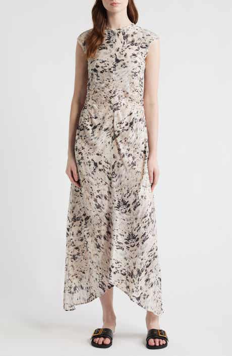 Noor Abstract Print Ruched Dress
