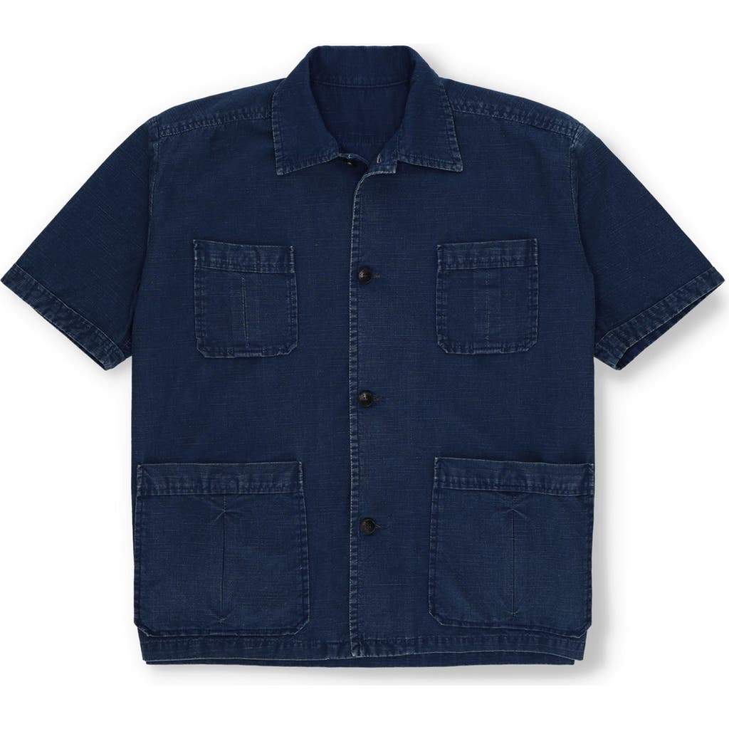 Fortela Bohem Denim Short Sleeve Shirt In Blue