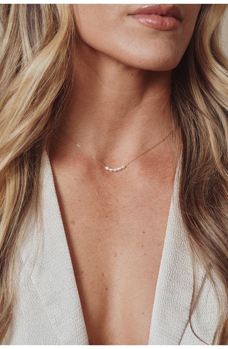 Set & Stones Landon Pearl Necklace, Alternate, color, Gold