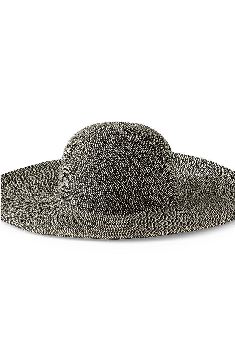 Lands' End Facesaver Wide Hat, Main, color, Black/Natural