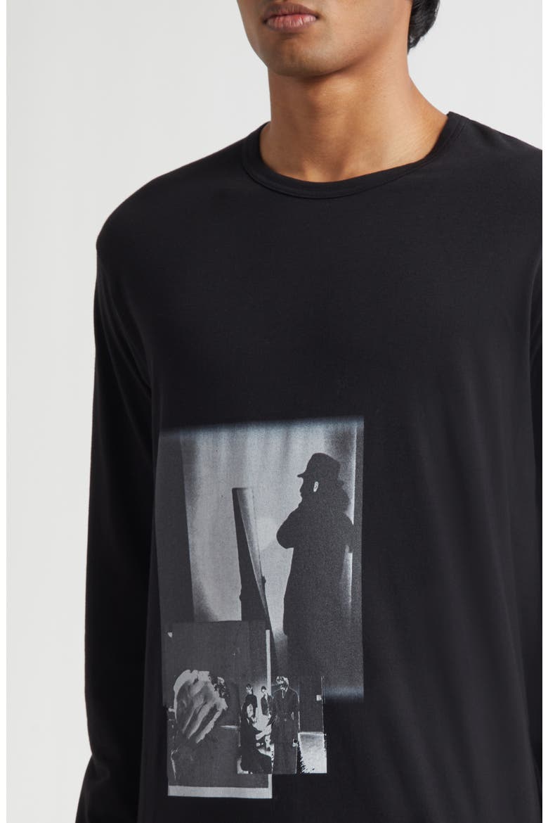Basic Long Sleeve Graphic T-Shirt, Alternate, color, BLACK