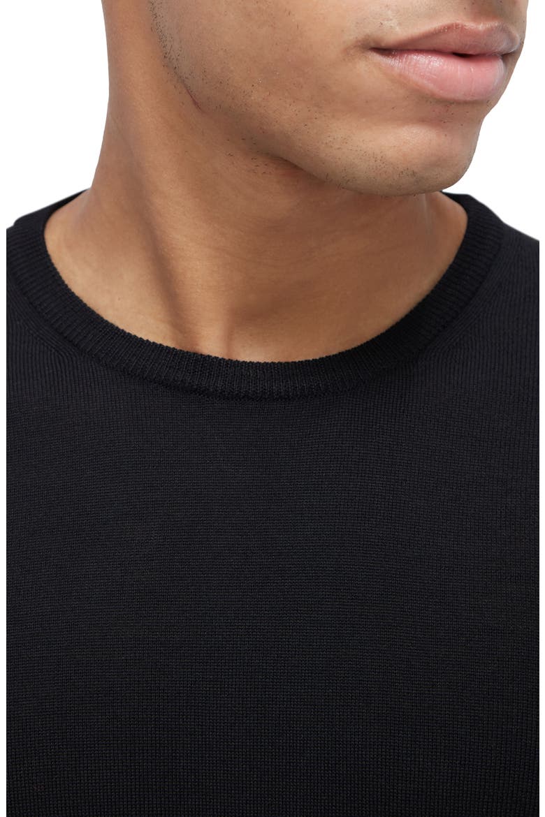 Scott Crewneck Merino Wool Sweater, Alternate, color, BLACK