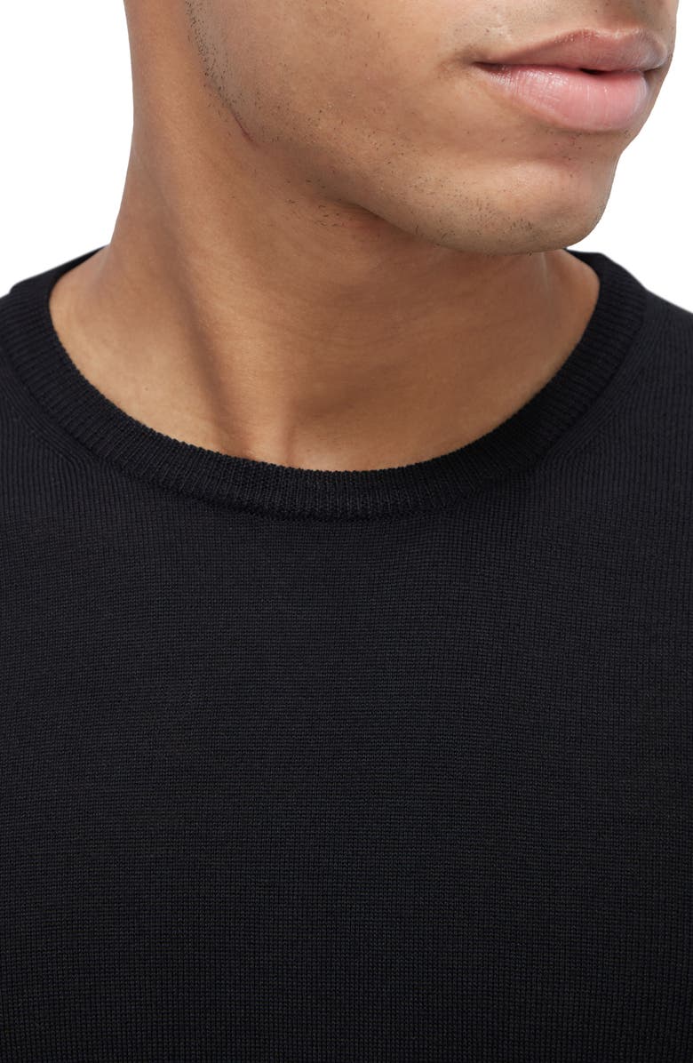 Bugatchi Scott Crewneck Merino Wool Sweater, Alternate, color, Black