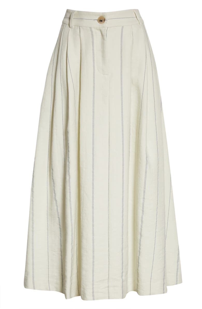 Mara Hoffman Stripe Cotton & Linen A-Line Skirt, Alternate, color,