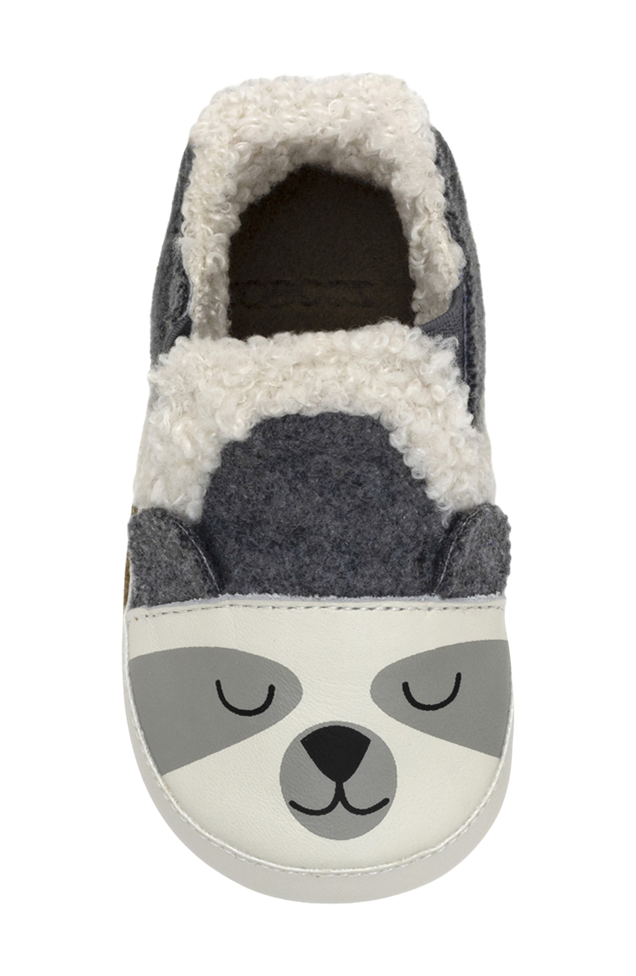 Robeez<sup>®</sup> Sweet Panda Wool Crib Shoe, Alternate, color, Charcoal