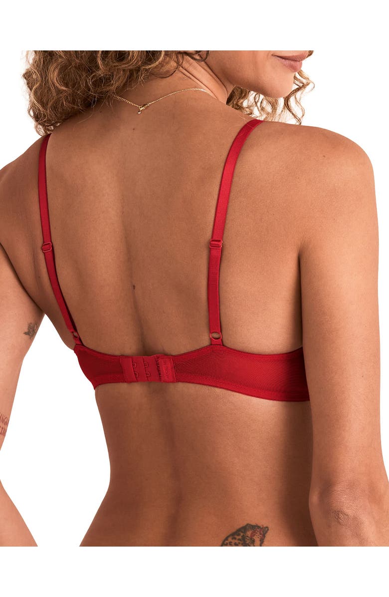 Adore Me Bisou Unlined Plunge Bra, Alternate, color, Dark Red
