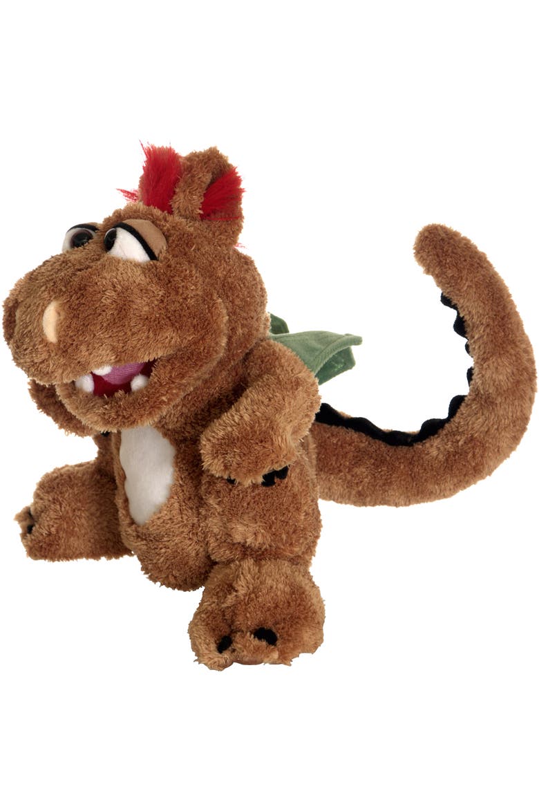 Ollie The Brown Dragon 14" Plush Hand Puppet, Main, color, Brown