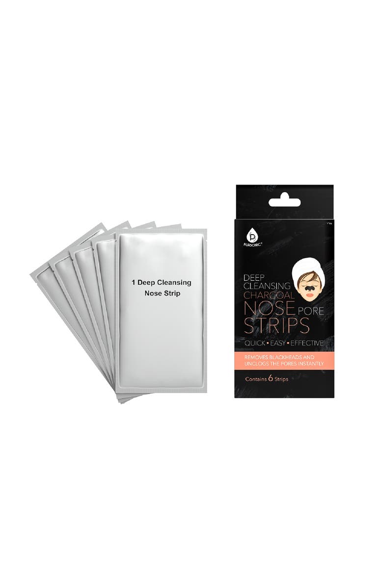 PURSONIC 6 pack Deep Cleansing Charcoal Nose Pore Strip, Alternate, color, Black