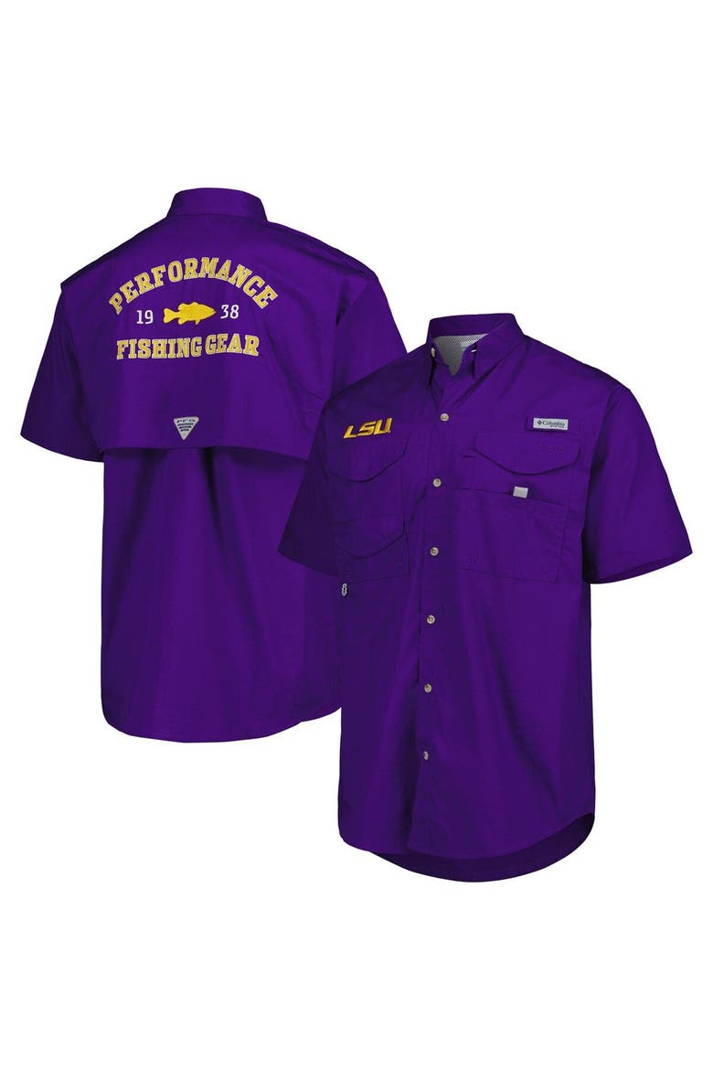 Men's Columbia Purple LSU Tigers Bonehead Button-Up Shirt, Main, color, Purple