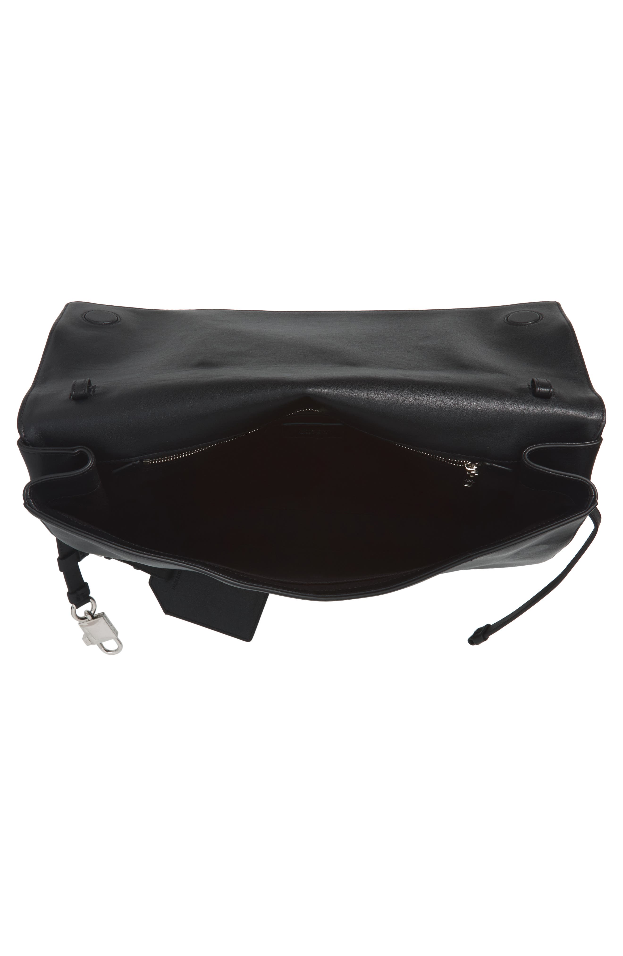 Leather Crossbody Bag, Alternate, color, BLACK