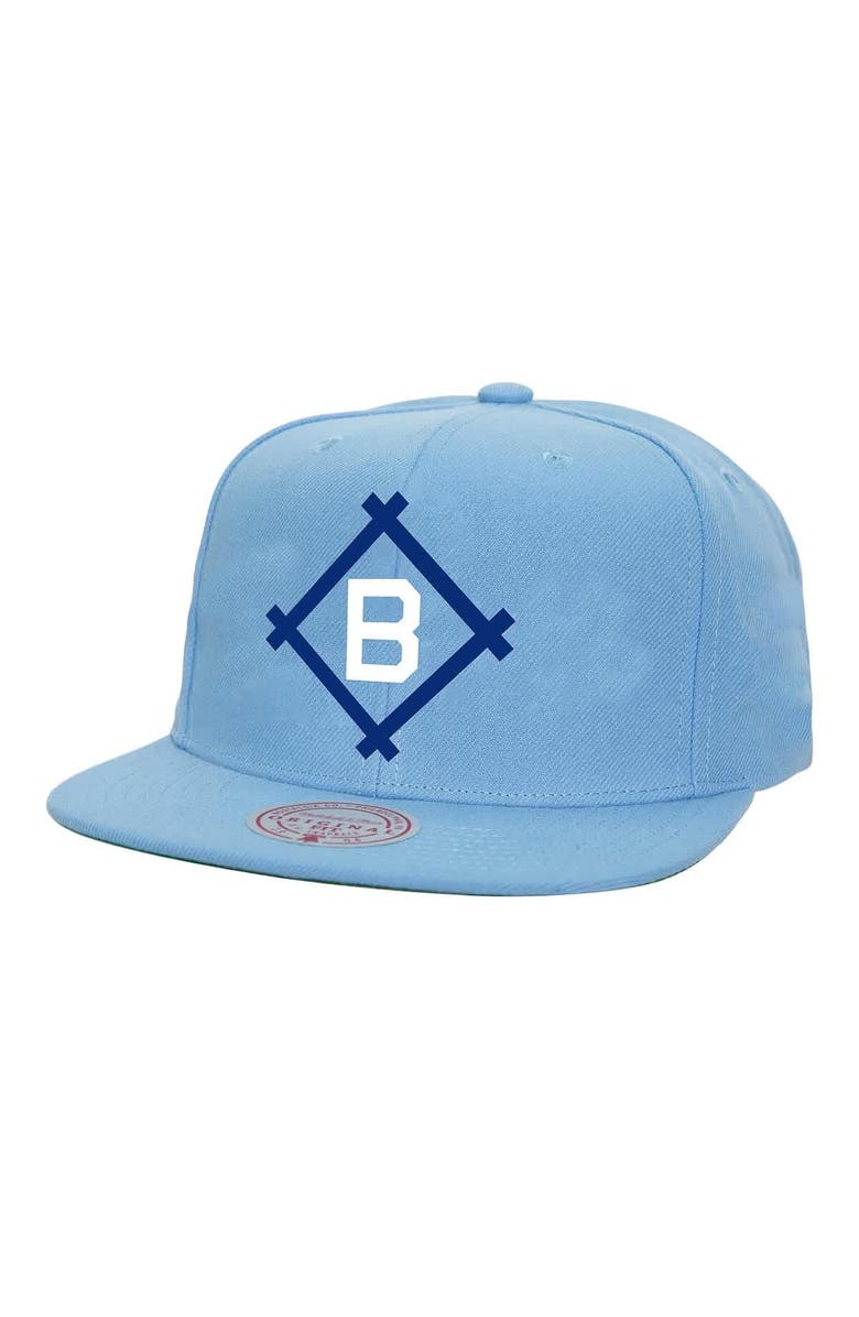 Mitchell & Ness Men's Mitchell & Ness Light Blue Brooklyn Dodgers Cooperstown Collection Basic Flip Snapback Hat, Main, color, Light Blue
