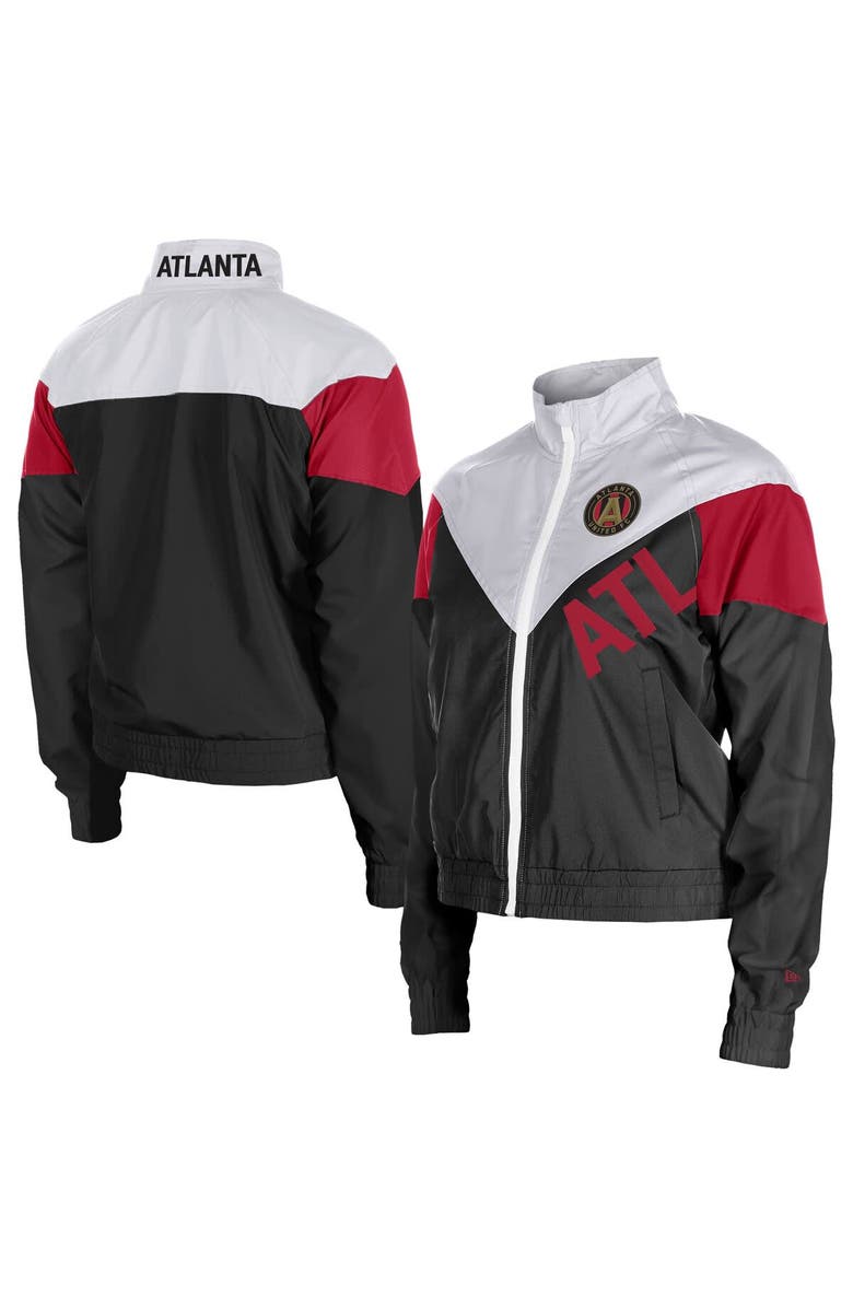 5TH AND OCEAN BY NEW ERA Women's 5th & Ocean by New Era  Black Atlanta United FC Leisure Cropped Full-Zip Windbreaker Jacket, Alternate, color, Black