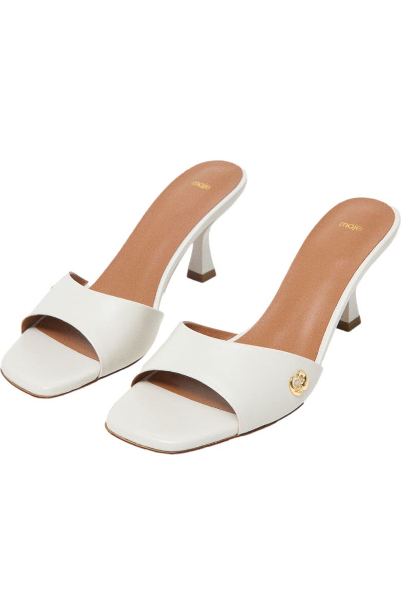 maje Leather mules, Alternate, color, White