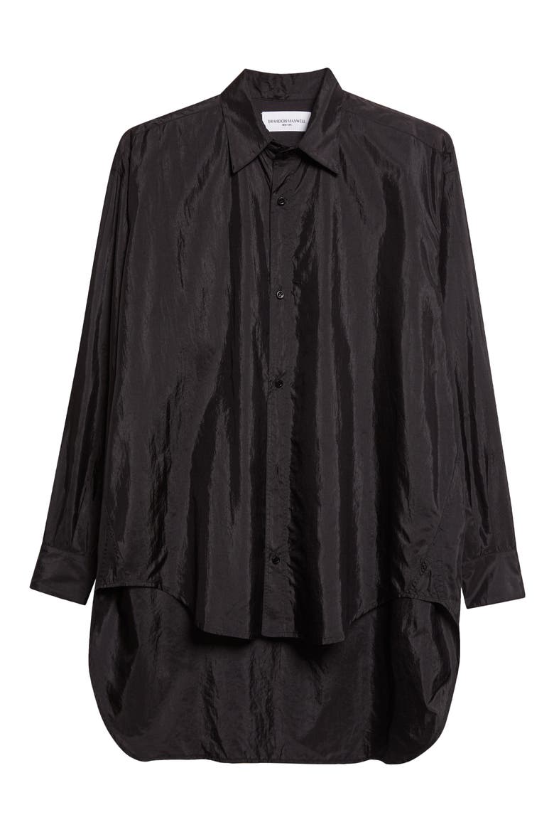 The Keegan Relaxed Boyfriend Button-Up Shirt, Alternate, color, BLACK