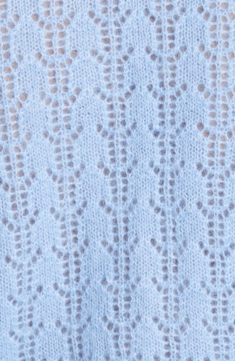 Shushu/Tong Pointelle Puff Sleeve Mohair Blend Cardigan, Alternate, color,