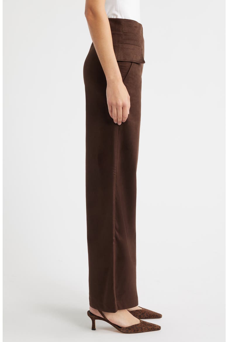 Faux Suede Wide Leg Pants, Alternate, color, COFFEE BEAN