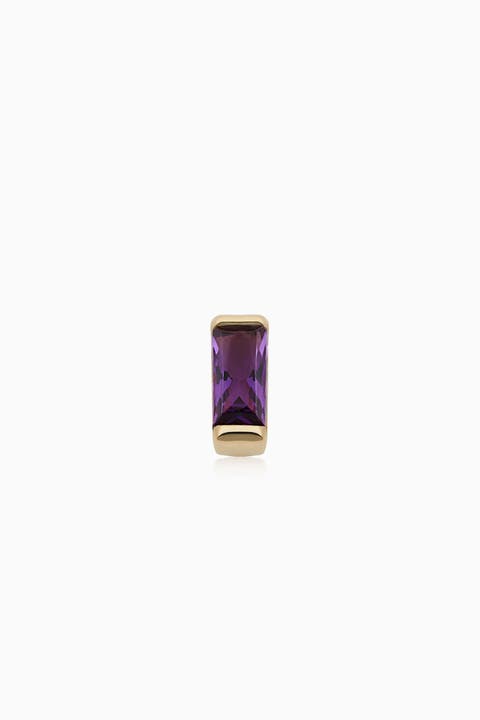 14K Gold Fresco Baguette Micro Single Stud