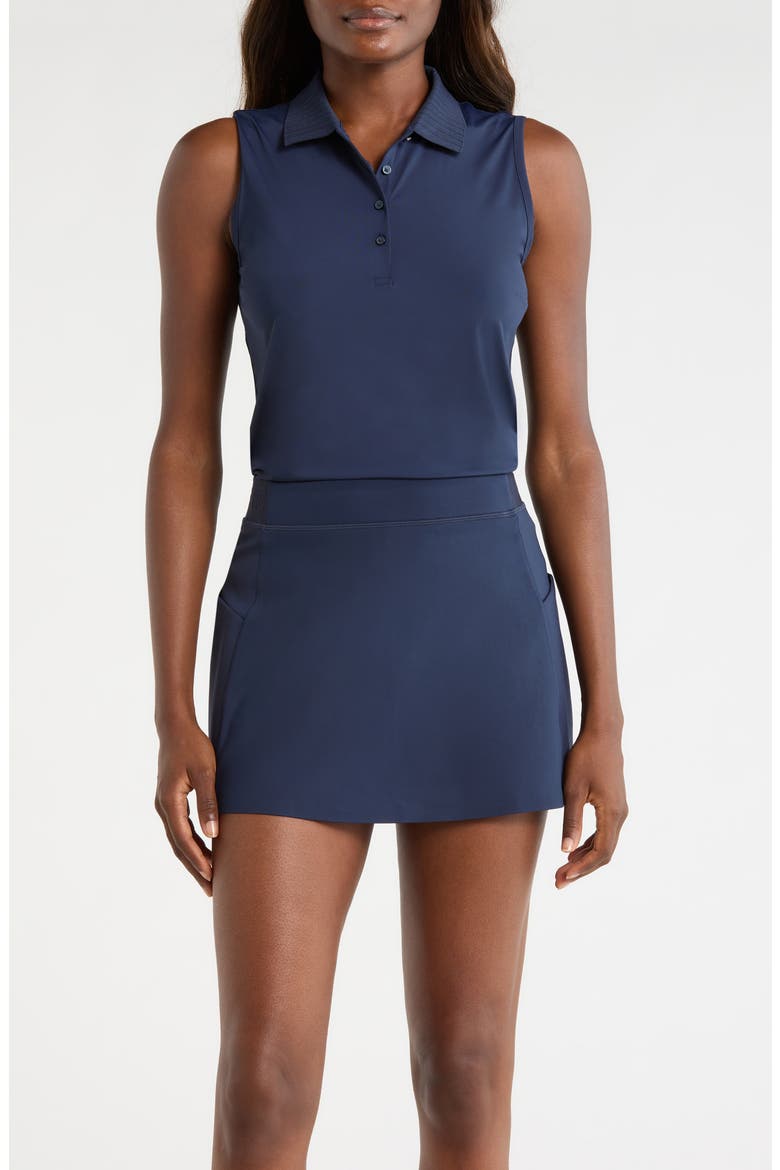 Sleeveless Stretch Golf Polo Top, Main, color, TWILIGHT