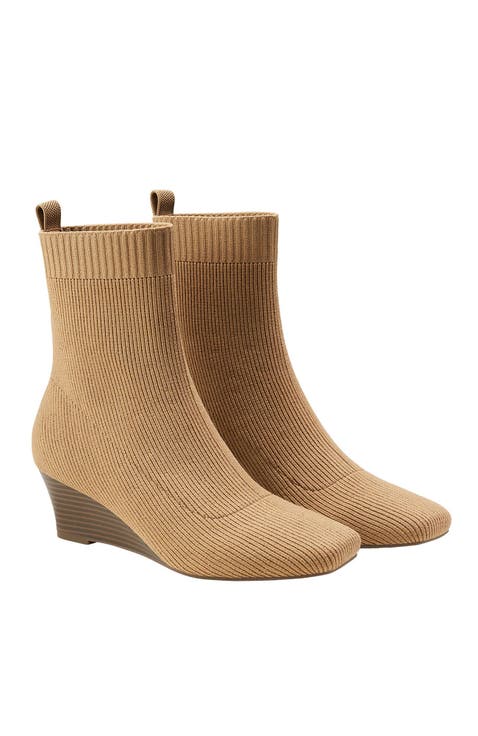 Margot Wedge Bootie Square-Toe Water-Repellent Boots